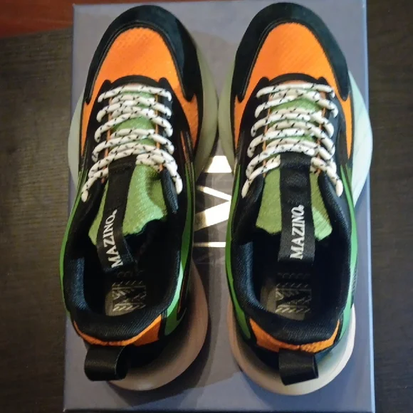 Mazino Krypton-070 Black/Orange/Green Sneakers Mens 8 Womens 9.5 DS OG ALL - Picture 5 of 9